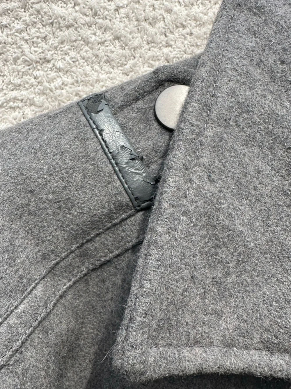 G by Guess Mens Wool Blend Jacket Gray Utility Workwear Coat Quilted Lined XL